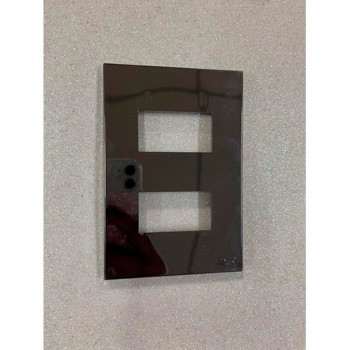 Placa p/ 2 Modulos Separados 4x2 - Recta Espelhada Fume Placa p/ 2 Modulos Separados 4x2 - Recta Espelhada Fume